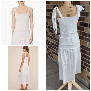 NWOT ASTR "Tessa" Cream Smock Top Midi Dress.